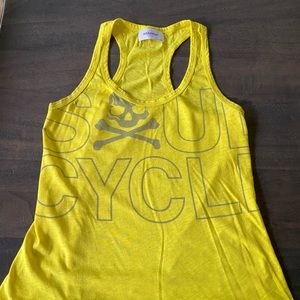 Yellow SoulCycle Racer Back Logo Tank